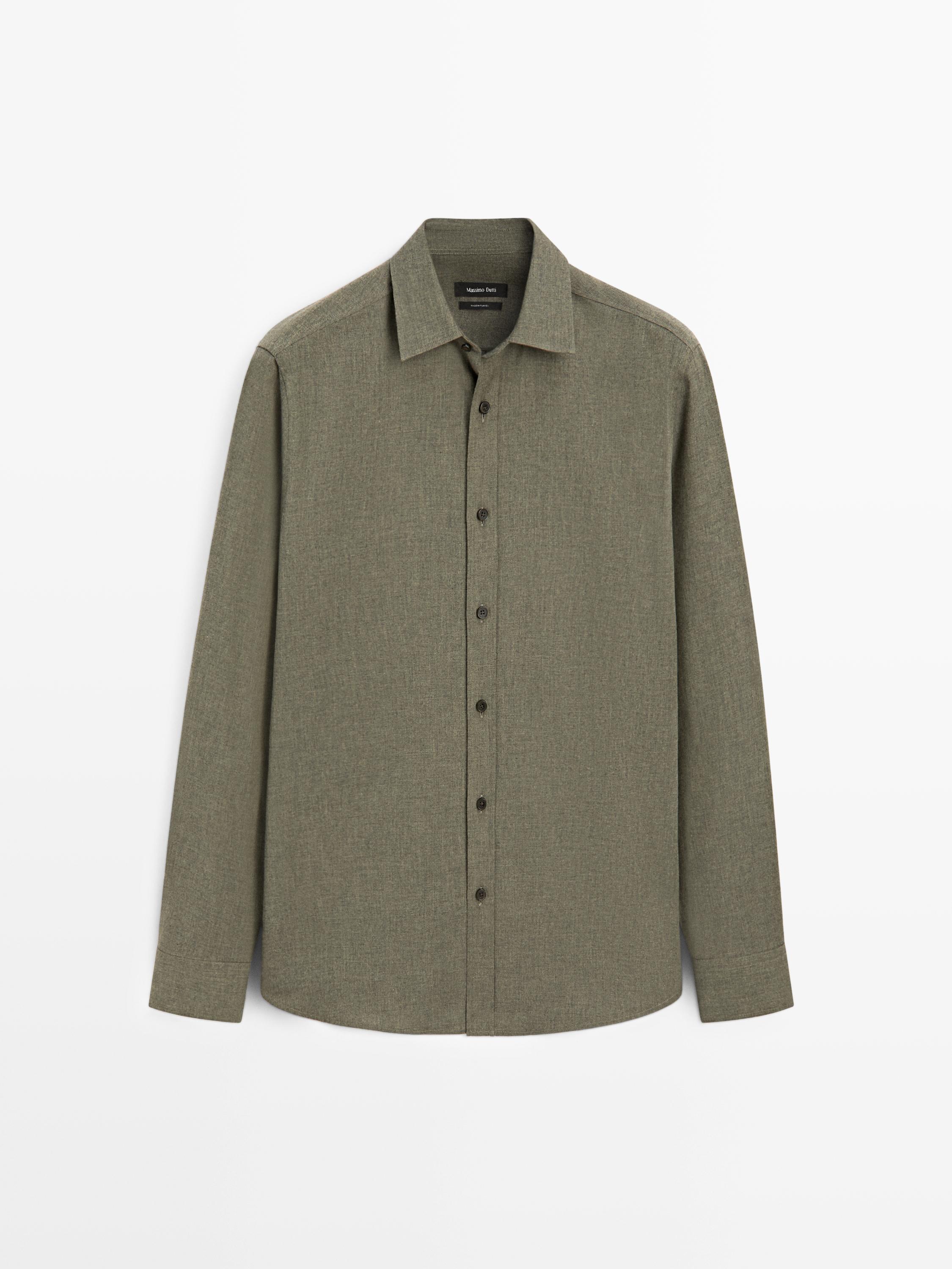 Regular fit melange shirt